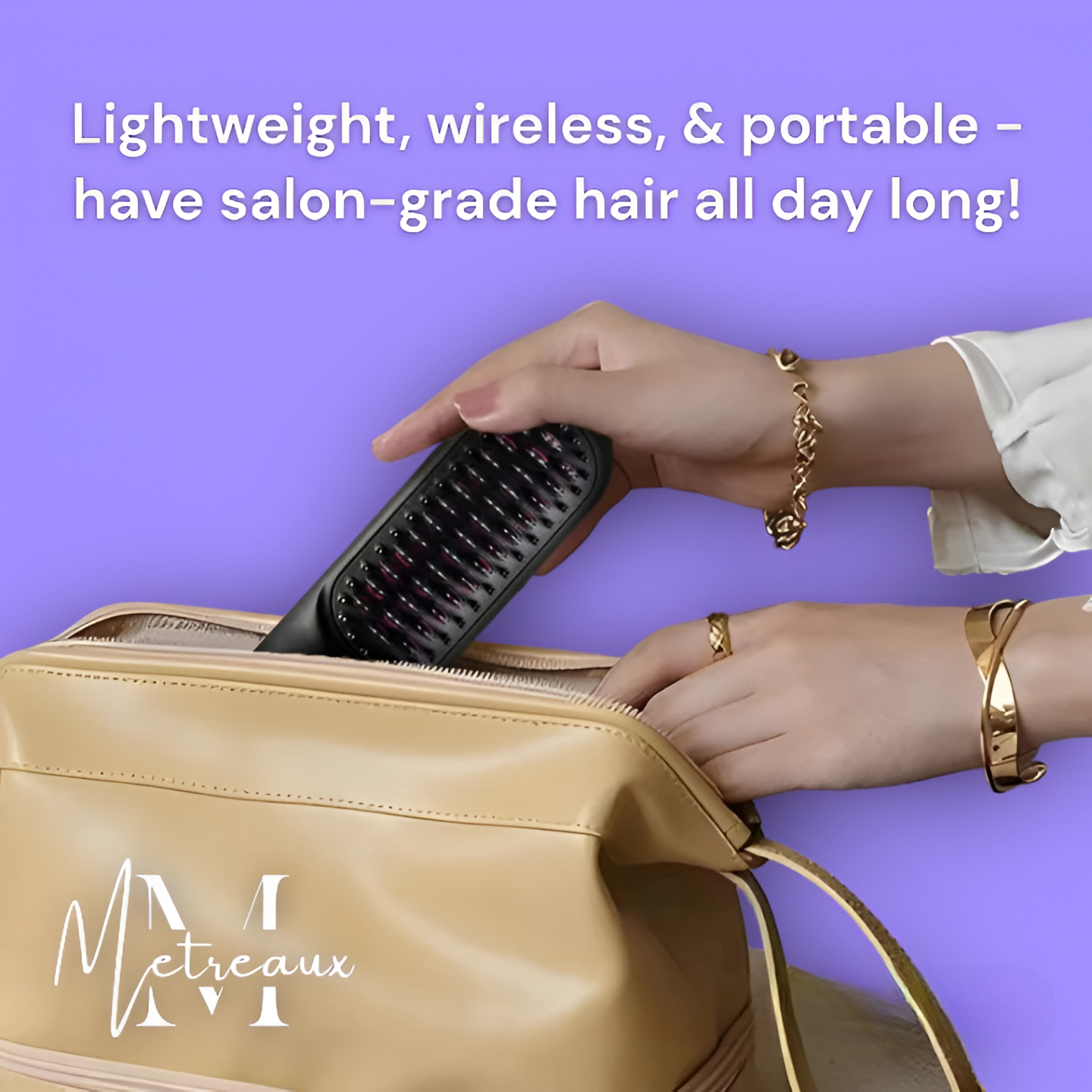 🔥NEW YEAR SALE £13.99!!⚡50K+ SOLD!💁‍♀️Wireless Ceramic Heating Hair Straightening Hairbrush
