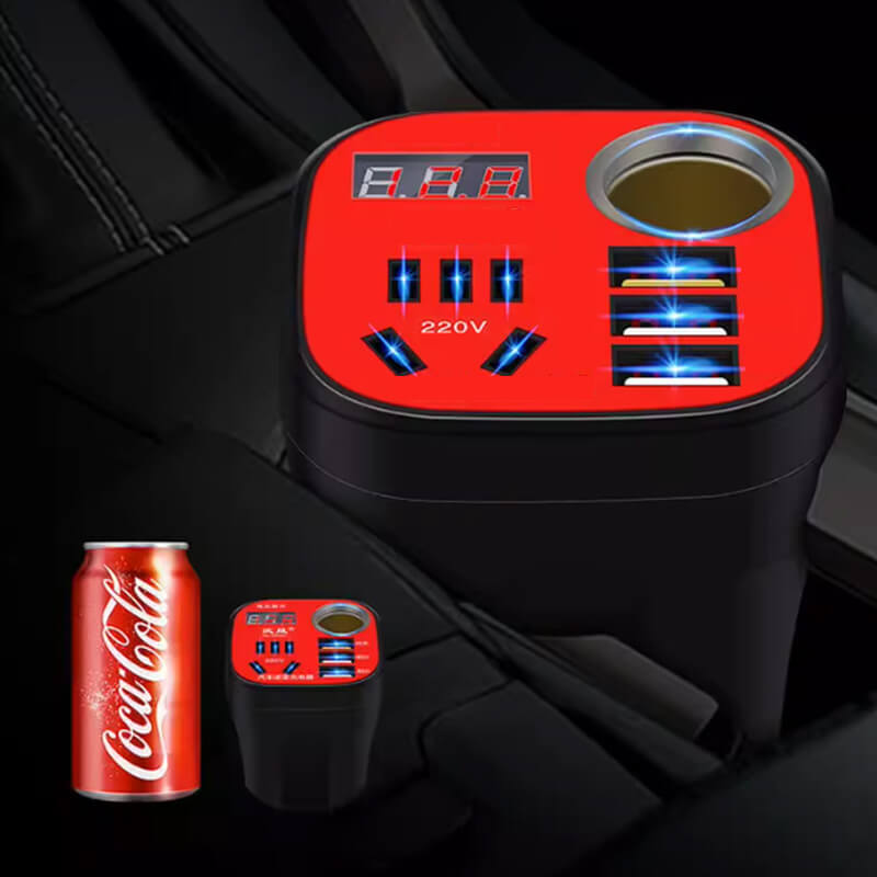 🚗Car mounted cup type inverter converter QC charger（50%）🔥