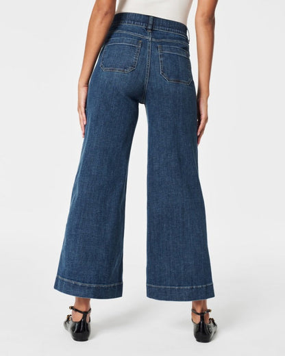 🍂Tummy Control Cropped Wide-Leg Jeans👖