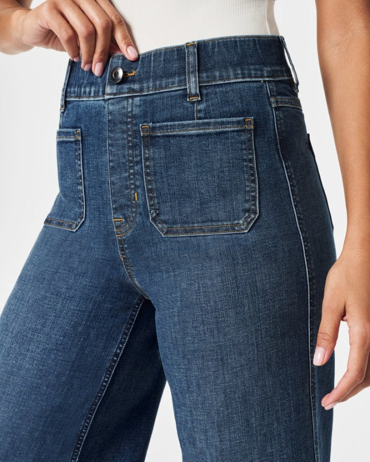 🍂Tummy Control Cropped Wide-Leg Jeans👖