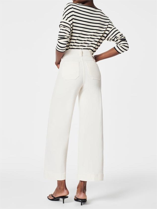 🍂Tummy Control Cropped Wide-Leg Jeans👖