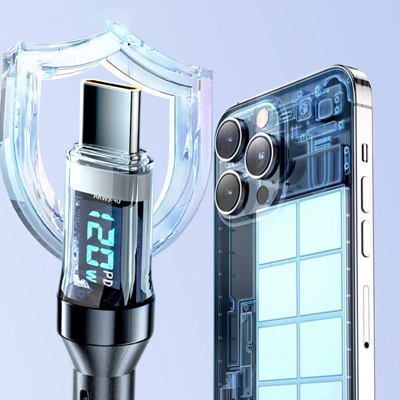 ⚡120W⚡ Fast Charging Data Cable with Display
