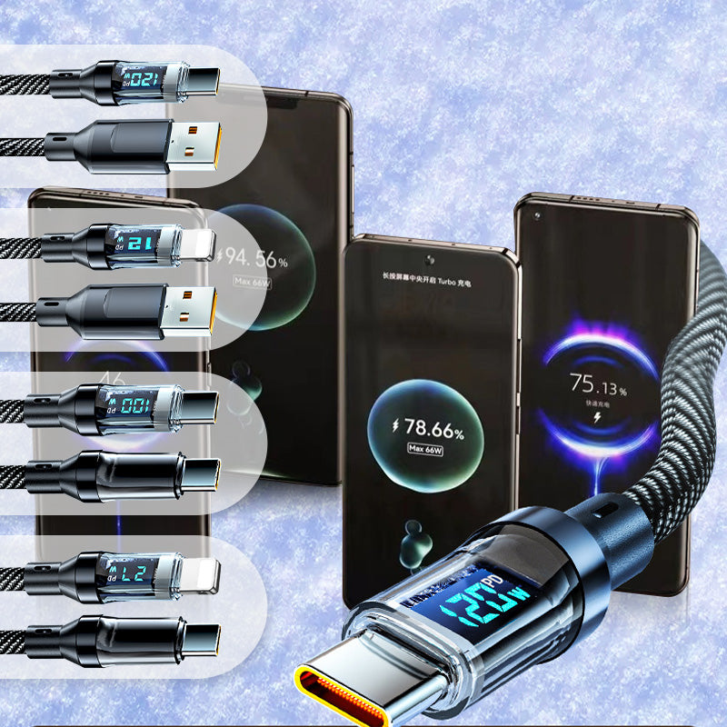 ⚡120W⚡ Fast Charging Data Cable with Display
