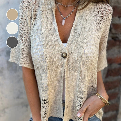 💐LAST DAY SALE 65% OFF🔥Women’s Solid One Button Knitted Top