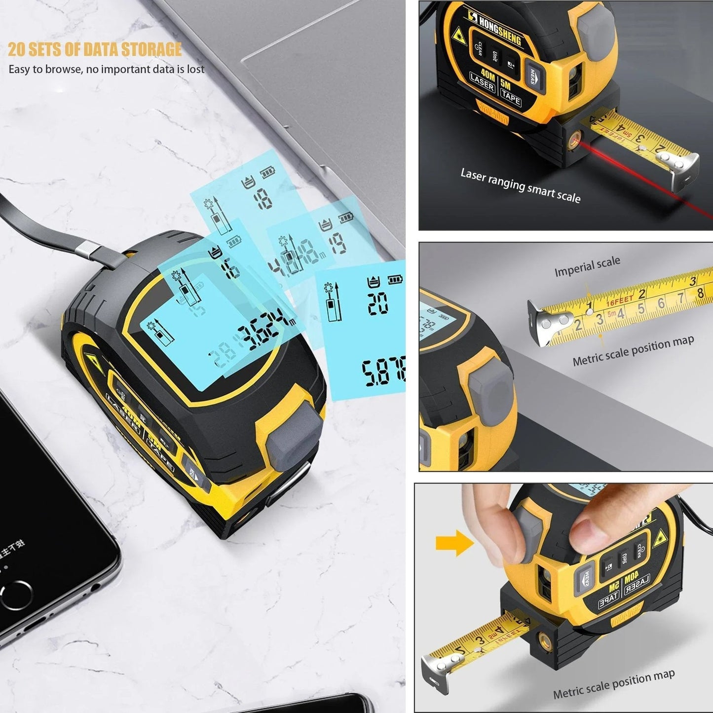🎁Hot Sale 50% OFF⏳3-In-1 Infrared Laser Tape Measuring