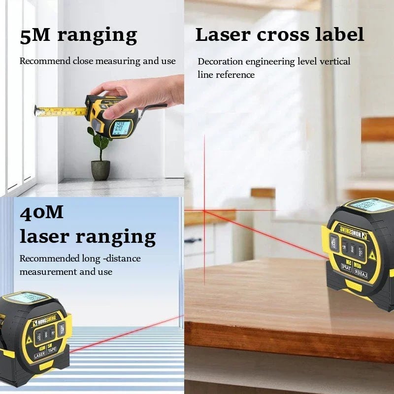 🎁Hot Sale 50% OFF⏳3-In-1 Infrared Laser Tape Measuring