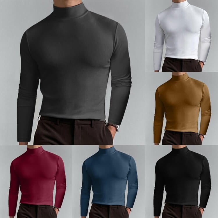 🔥 49% OFF! Ultimate Comfort Men's High Neck T-Shirt – Stretch, Breathable, Slim Fit for Gym & Daily Wear!