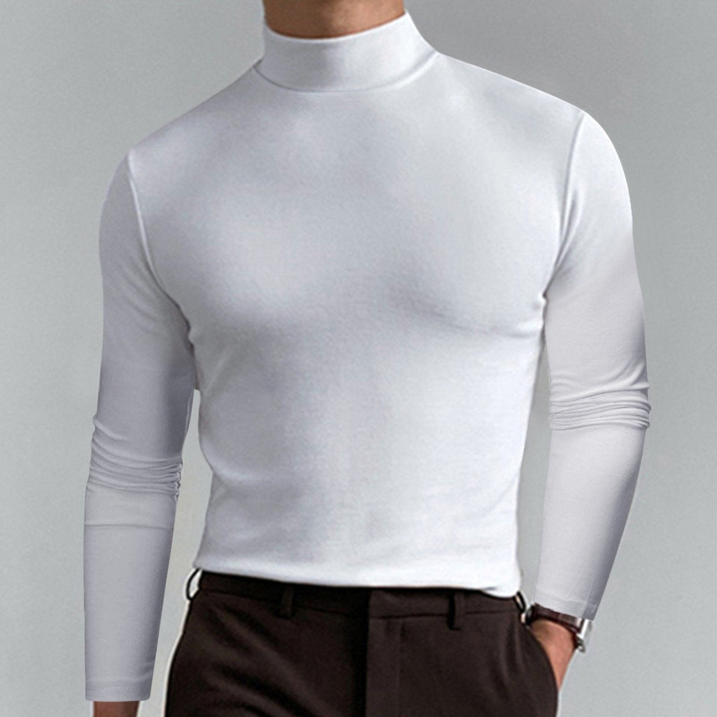 🔥 49% OFF! Ultimate Comfort Men's High Neck T-Shirt – Stretch, Breathable, Slim Fit for Gym & Daily Wear!