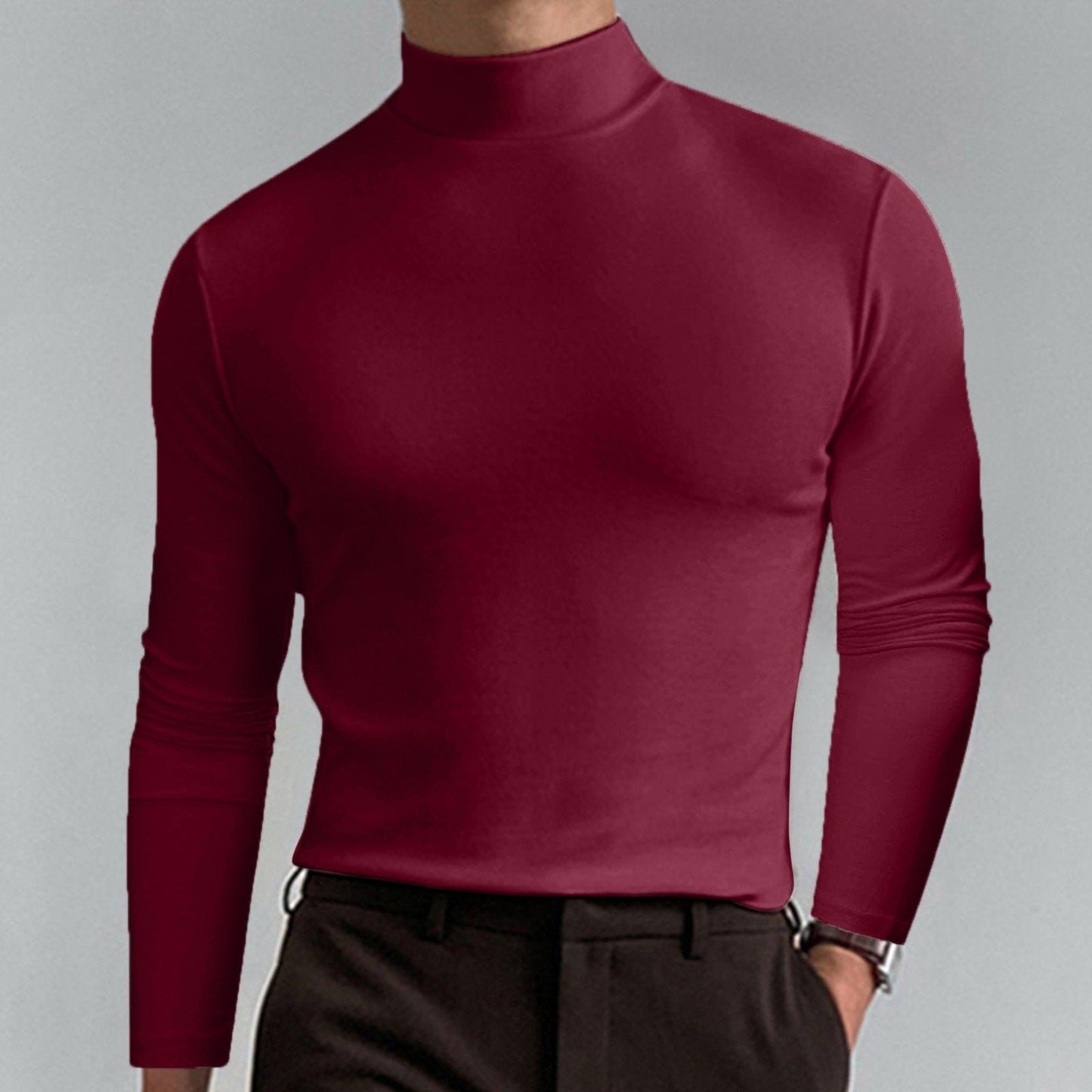 🔥 49% OFF! Ultimate Comfort Men's High Neck T-Shirt – Stretch, Breathable, Slim Fit for Gym & Daily Wear!