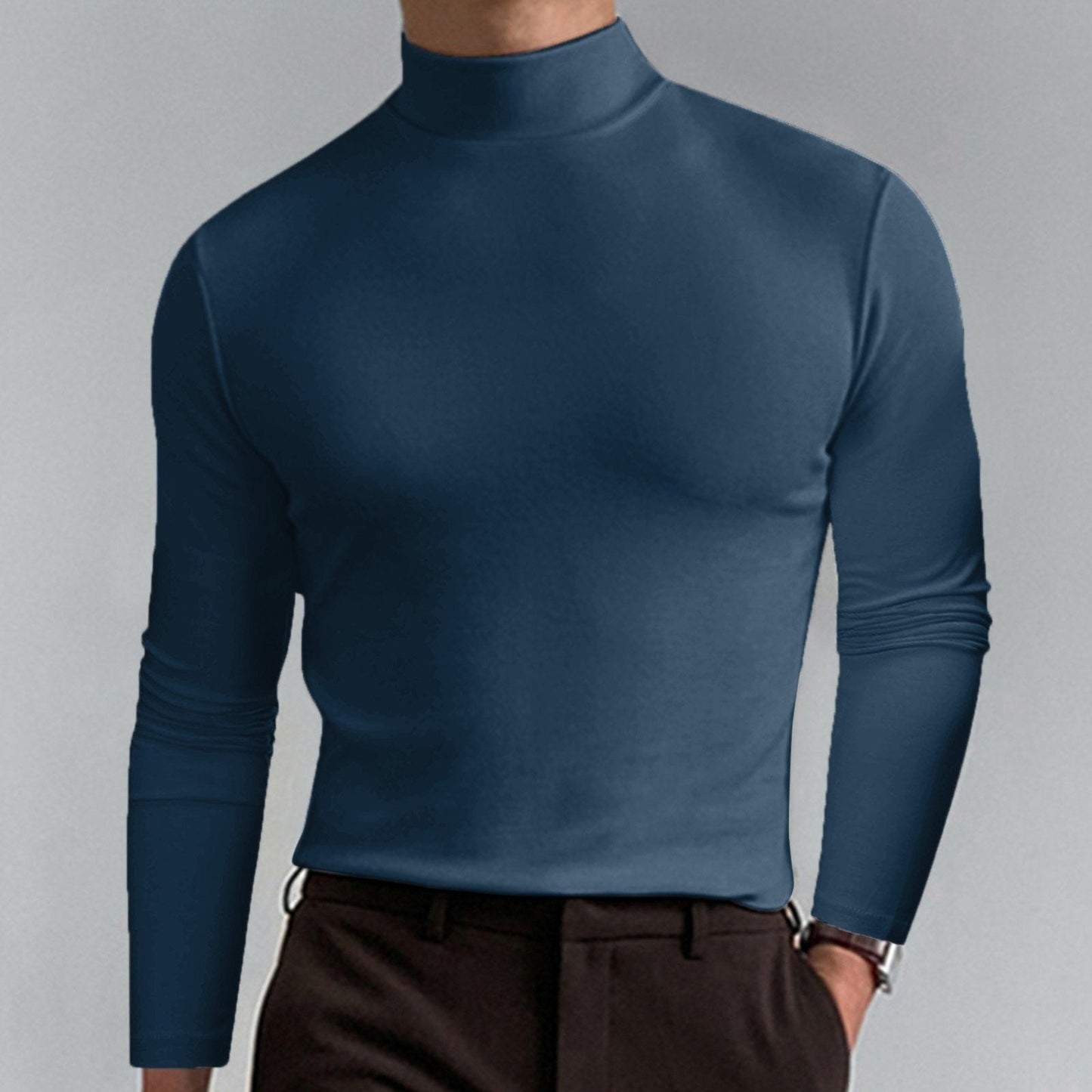 🔥 49% OFF! Ultimate Comfort Men's High Neck T-Shirt – Stretch, Breathable, Slim Fit for Gym & Daily Wear!