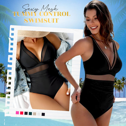 🏖️ Summer Sale 54% OFF🏝️Sexy Mesh Tummy Control Swimsuit