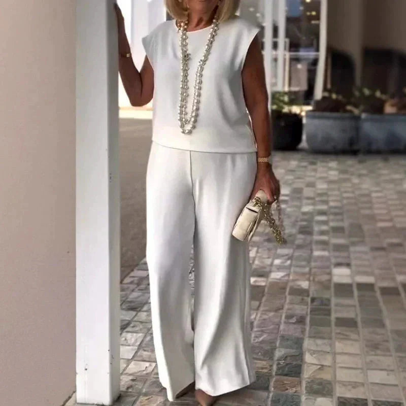 Hot sale 65%OFF🔥Women's Crew Neck Sleeveless Top and Pants Set