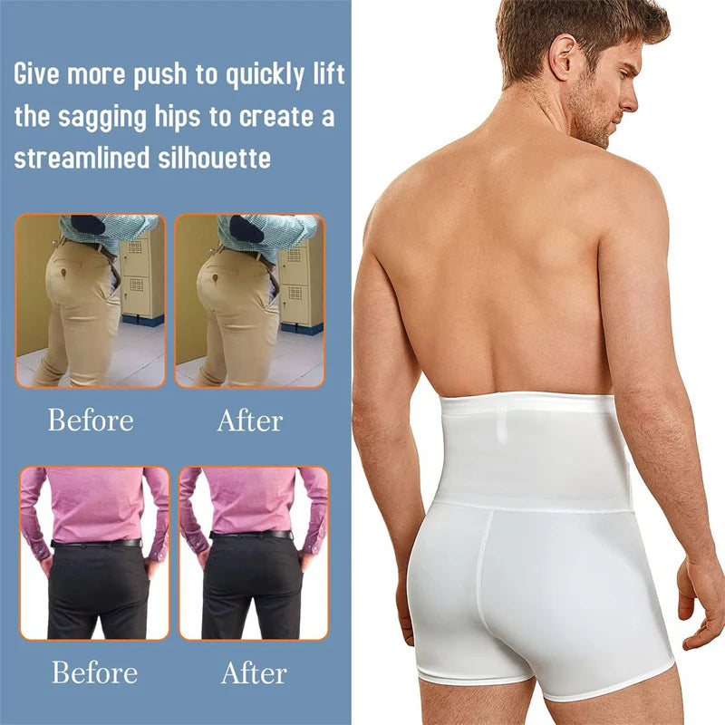 ⏳Time-limited Special⏰Men's Compression Shorts - High Waist Tummy Control & Sweat-Wicking