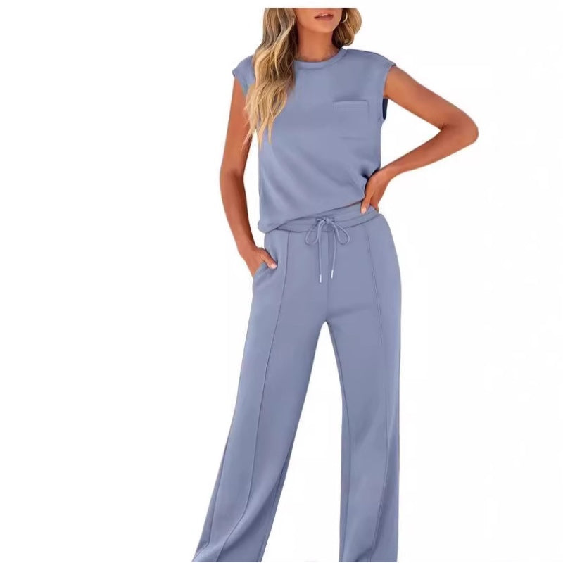 🌸New Arrival 50%OFF💖 Women's Casual Sleeveless Top and Drawstring Pants 2-Piece Set