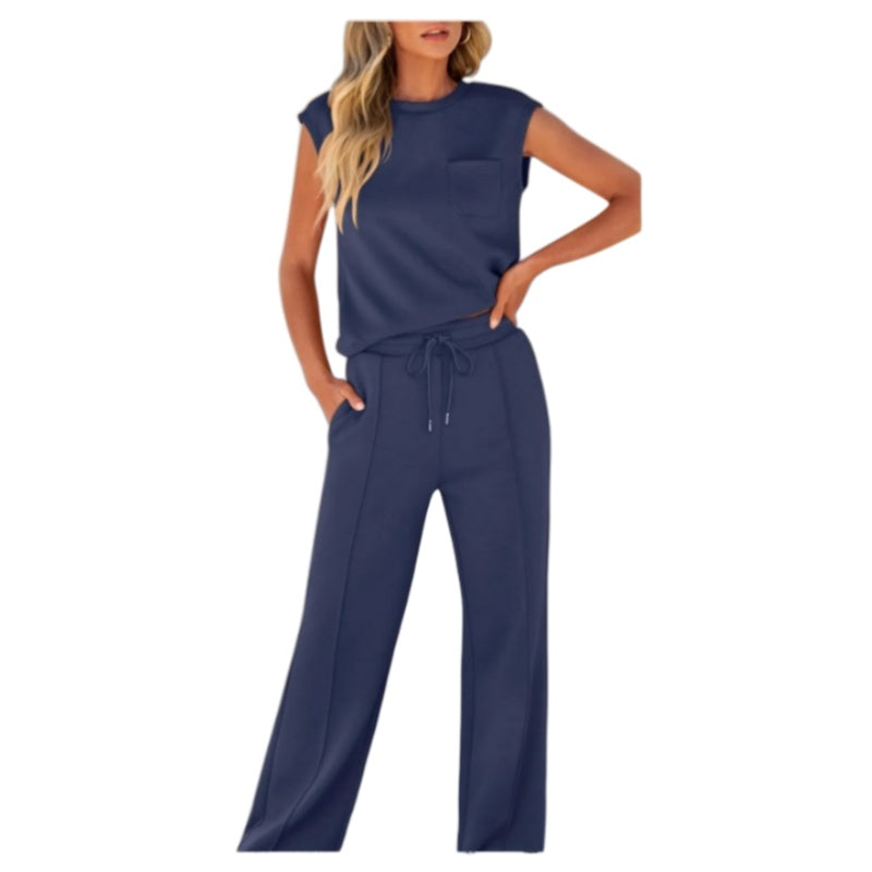 🌸New Arrival 50%OFF💖 Women's Casual Sleeveless Top and Drawstring Pants 2-Piece Set