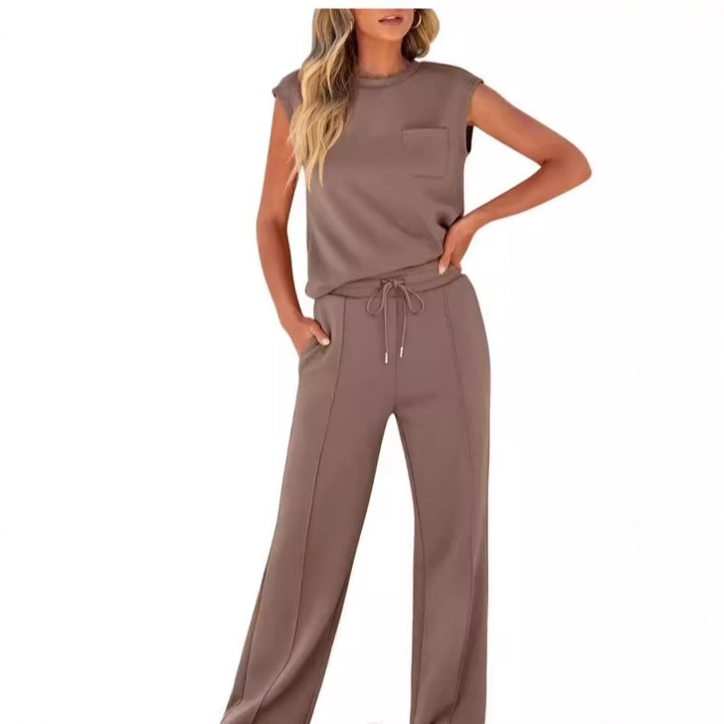 🌸New Arrival 50%OFF💖 Women's Casual Sleeveless Top and Drawstring Pants 2-Piece Set