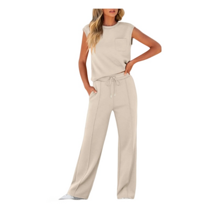 🌸New Arrival 50%OFF💖 Women's Casual Sleeveless Top and Drawstring Pants 2-Piece Set