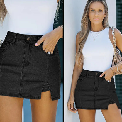 🔥Last Day Special Price £14.99!!✨ Effortlessly rejuvenated girly 💕Women's High Waisted Slit Denim Short Skirts