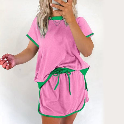 ⏰HOT SALE 49% OFF🔥Women's Casual Short Sleeve Top & Skirt Two Piece Set