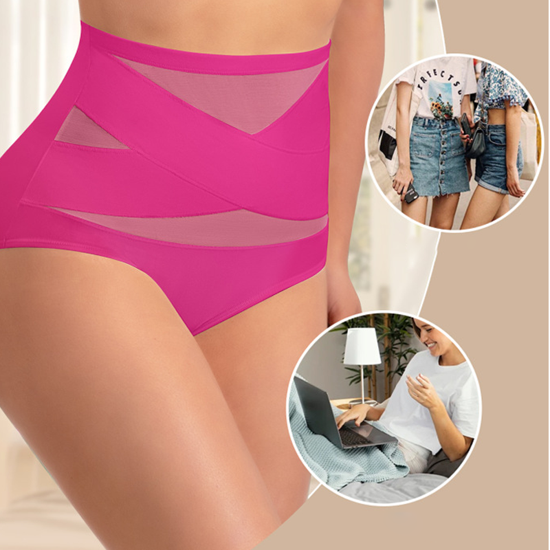 Limited sale 70% OFF🌸Last Day-Buy 1 Get 3 Packs✨Plus-Size High-Waist Cross Tummy Control Panties