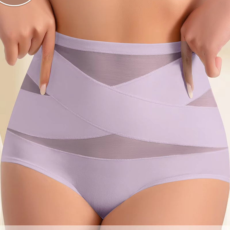 Limited sale 70% OFF🌸Last Day-Buy 1 Get 3 Packs✨Plus-Size High-Waist Cross Tummy Control Panties