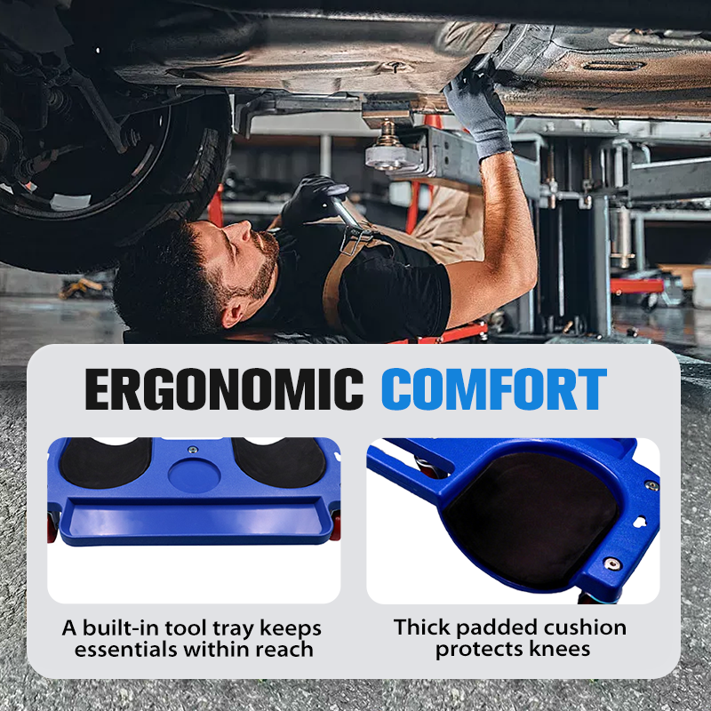 5-Wheel Rolling Car Repair Kneeling Cushion
