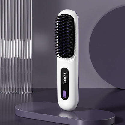 🔥NEW YEAR SALE £13.99!!⚡50K+ SOLD!💁‍♀️Wireless Ceramic Heating Hair Straightening Hairbrush