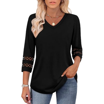 💥Last Day Special Sale 49% OFF💝2025 New Womens 3/4 Length Sleeve Tops Trendy V Neck T Shirts