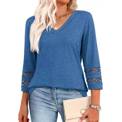 💥Last Day Special Sale 49% OFF💝2025 New Womens 3/4 Length Sleeve Tops Trendy V Neck T Shirts