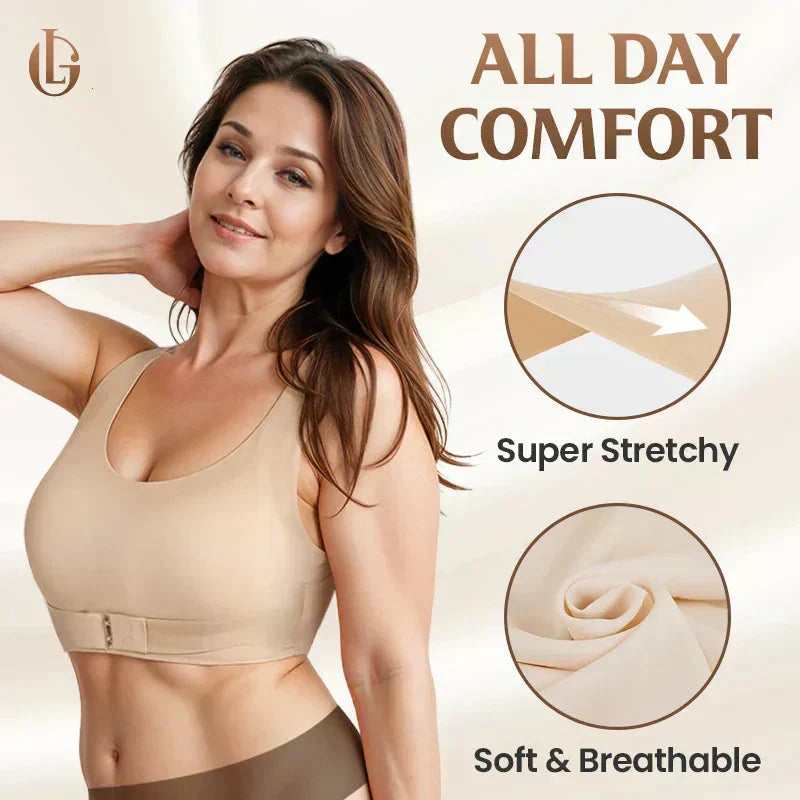 💖Front Closure Cross-Back Wireless Posture Bra✨