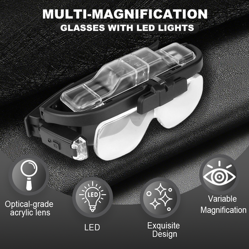 Multi-Magnification Glasses with LED Lights