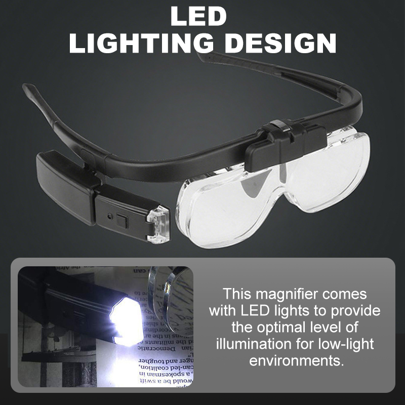 Multi-Magnification Glasses with LED Lights