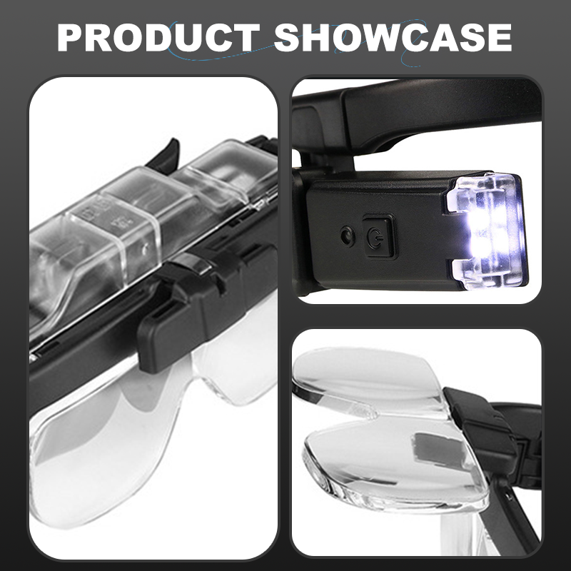 Multi-Magnification Glasses with LED Lights