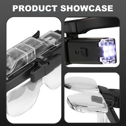 Multi-Magnification Glasses with LED Lights