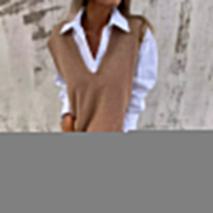 🌸💥 Limited Time Discount 60% OFF💐 Women's Casual V-Neck Knit Sweater Vest