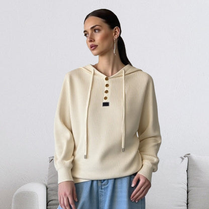 Women’s Stylish Long Sleeve Hooded Knit Top