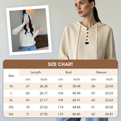 Women’s Stylish Long Sleeve Hooded Knit Top