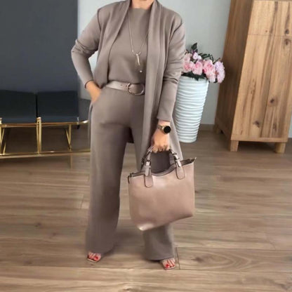 🎄 Christmas Spectacular: 70% Off 🎄 Grab the Elegant Longline Cardigan 3-Piece Set Now