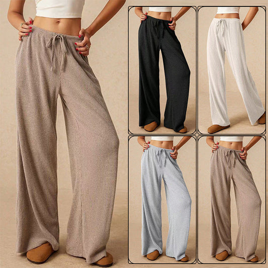 Women’s Casual Soft Wide-Leg Pants With Drawstring