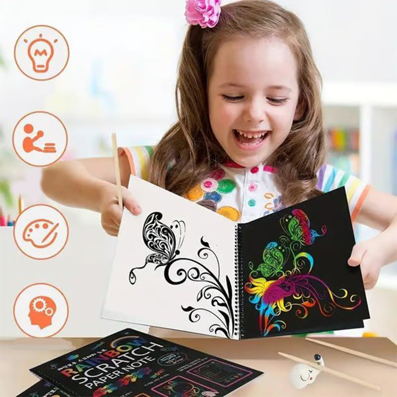 🎨BUY 1 GET 1 FREE 20PCS🎨Creative Rainbow Scratch Art Notebook