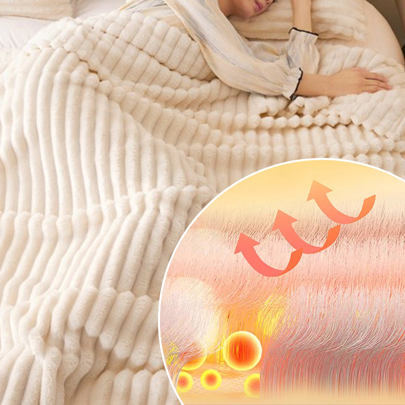 ⏳LAST DAY SPECIAL PRICE: ￡11.99!!🎁Super Soft Fur Ribbed Fleece Throw Blanket⛄🔥