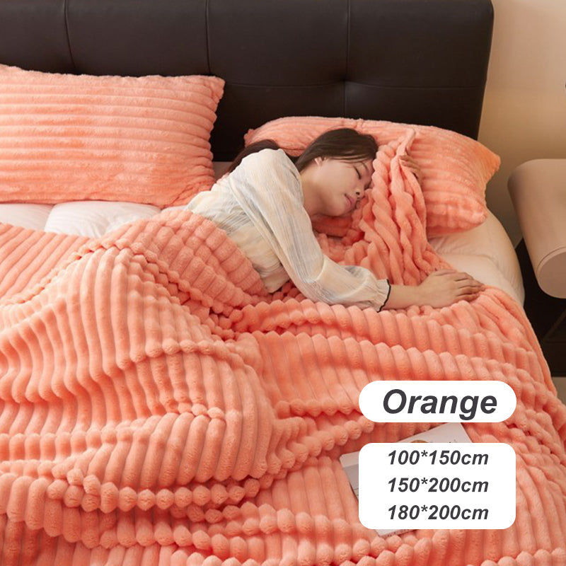 ⏳LAST DAY SPECIAL PRICE: ￡11.99!!🎁Super Soft Fur Ribbed Fleece Throw Blanket⛄🔥