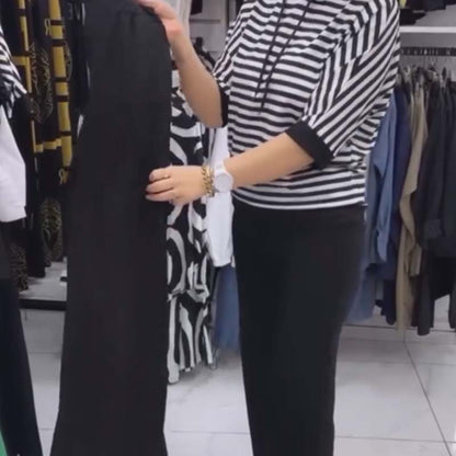 Women's Striped Top & Solid Pants Set