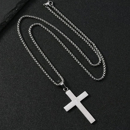 Stainless Steel Cross Pendant Necklace for Men & Women