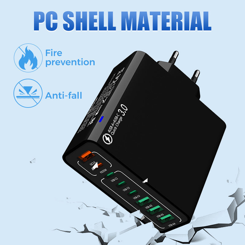 8-Port USB Fast Charging Mobile Phone Charger