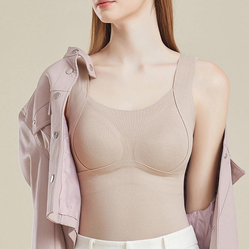 Slimming Fit Warm Vest with Built-in Chest Pad