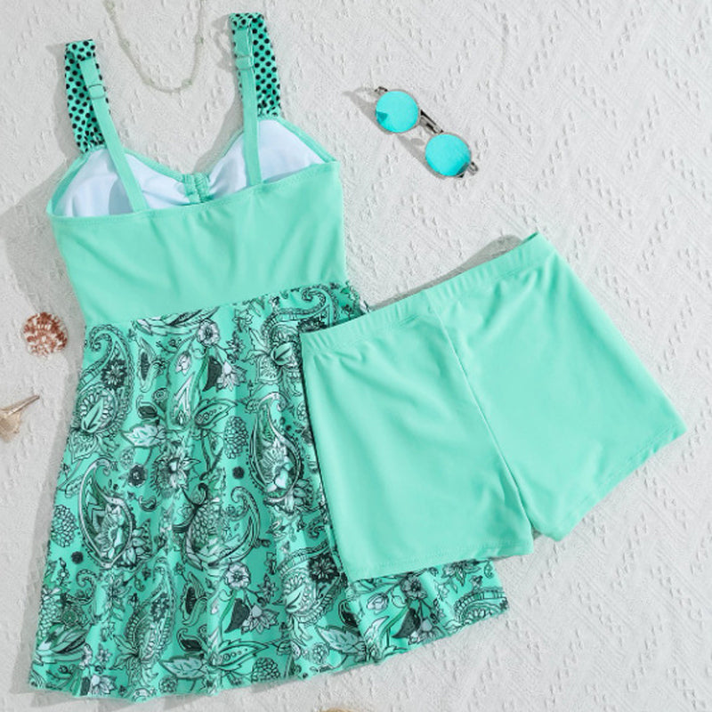 💃Final Hours Flash Sale ￡13.99!!✨Strap Top & Fitted Swim Shorts Separable Swimsuit 