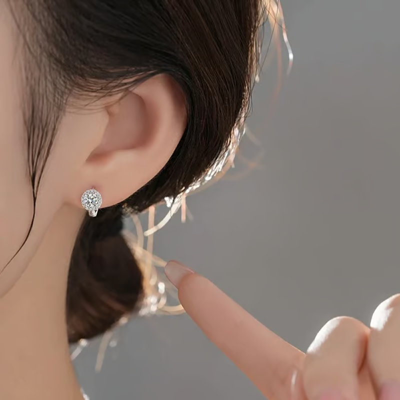 💎 Affordable Brilliance | Faux Moissanite Hoop Earrings | ✨ Daily Luxury 🌟【50% OFF】