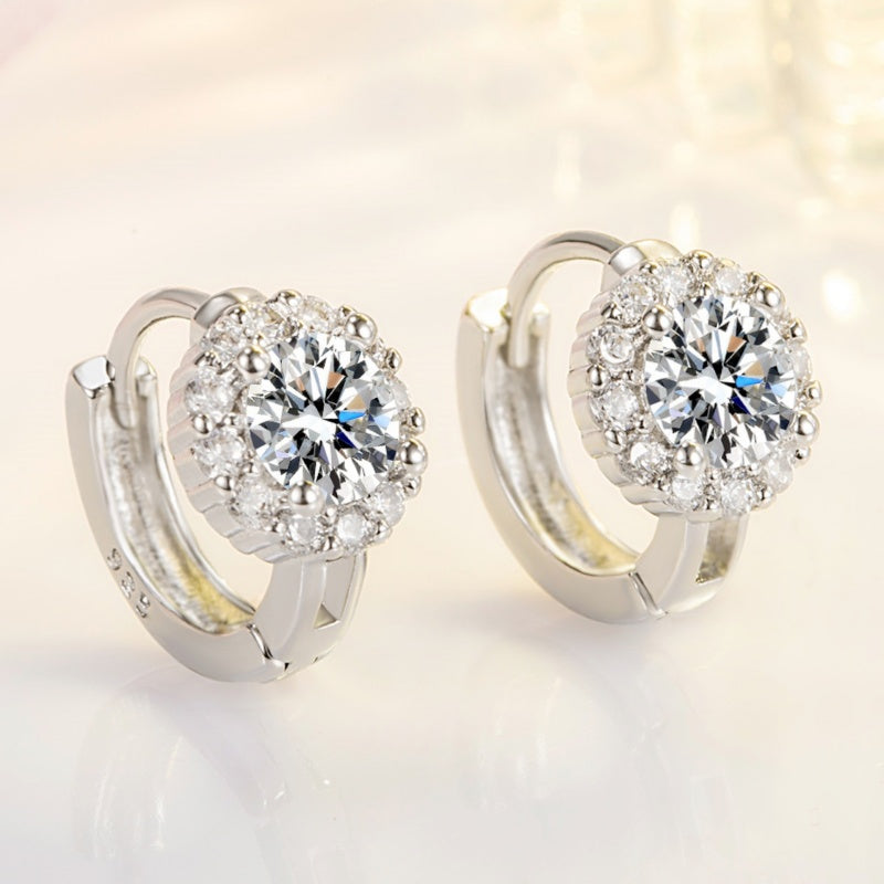 💎 Affordable Brilliance | Faux Moissanite Hoop Earrings | ✨ Daily Luxury 🌟【50% OFF】