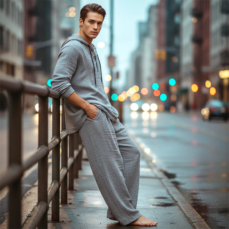 ‌💥70% OFF🔥Men's Hooded Casual Loose Top & Pants 2-Piece Set🔥